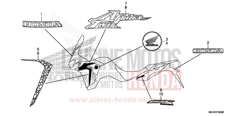 MARKE/STREIFEN (1) von Africa Twin MAT BALLISTIC BLACK METALLIC (NHA86) von 2019